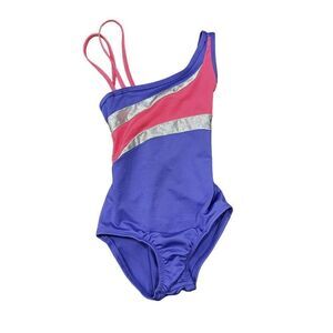 CIRCO Girls Dance Gymnastics Leotard Purple Pink Silver Block Sz XS (4/5)